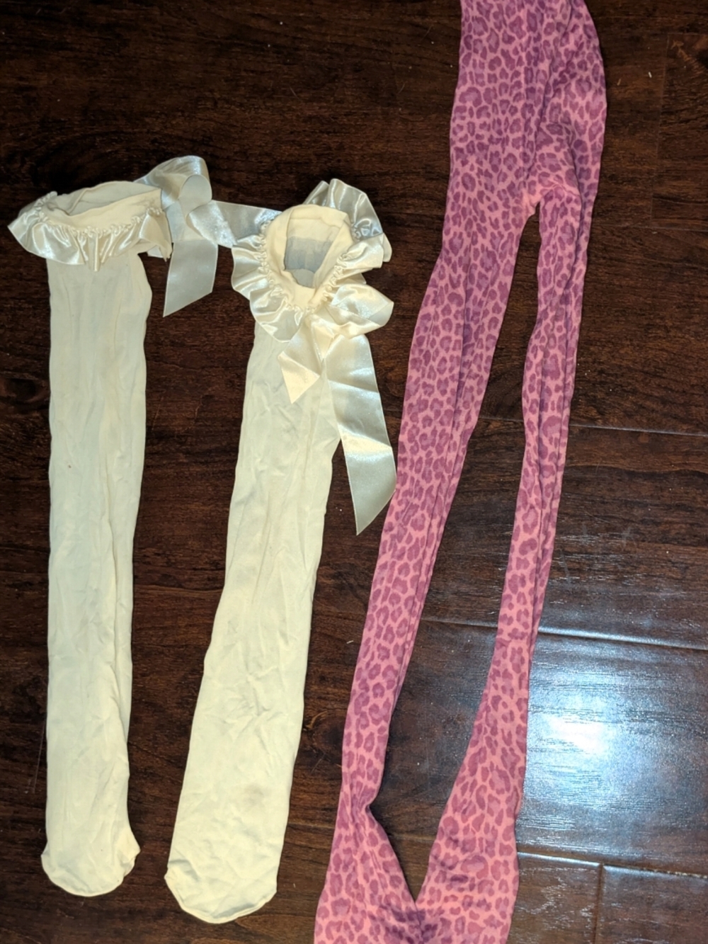 Coquette Tights Bundle – Ribbon Bow  + Pink Leopard Tights Leg wear